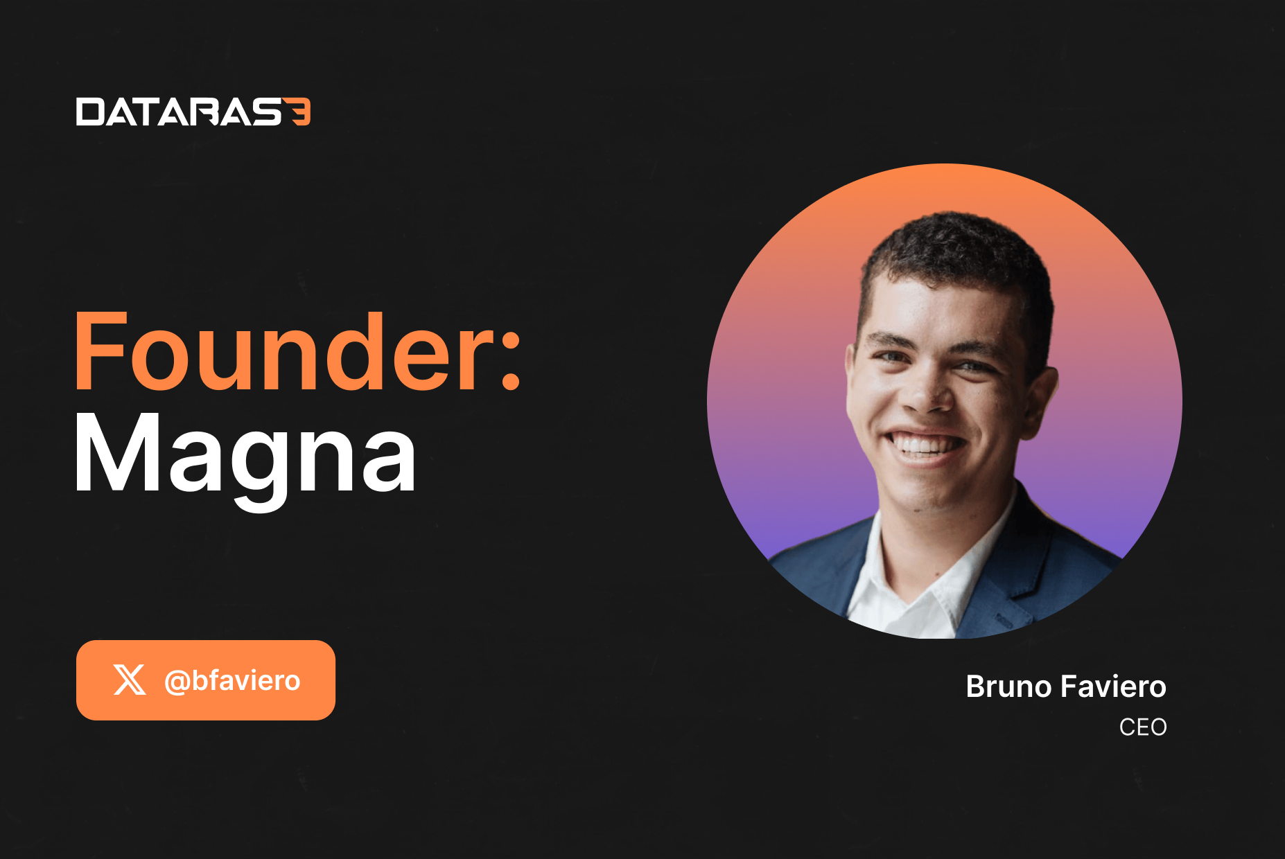 Founder - Bruno Faviero, Magna - Web3 database that has it all